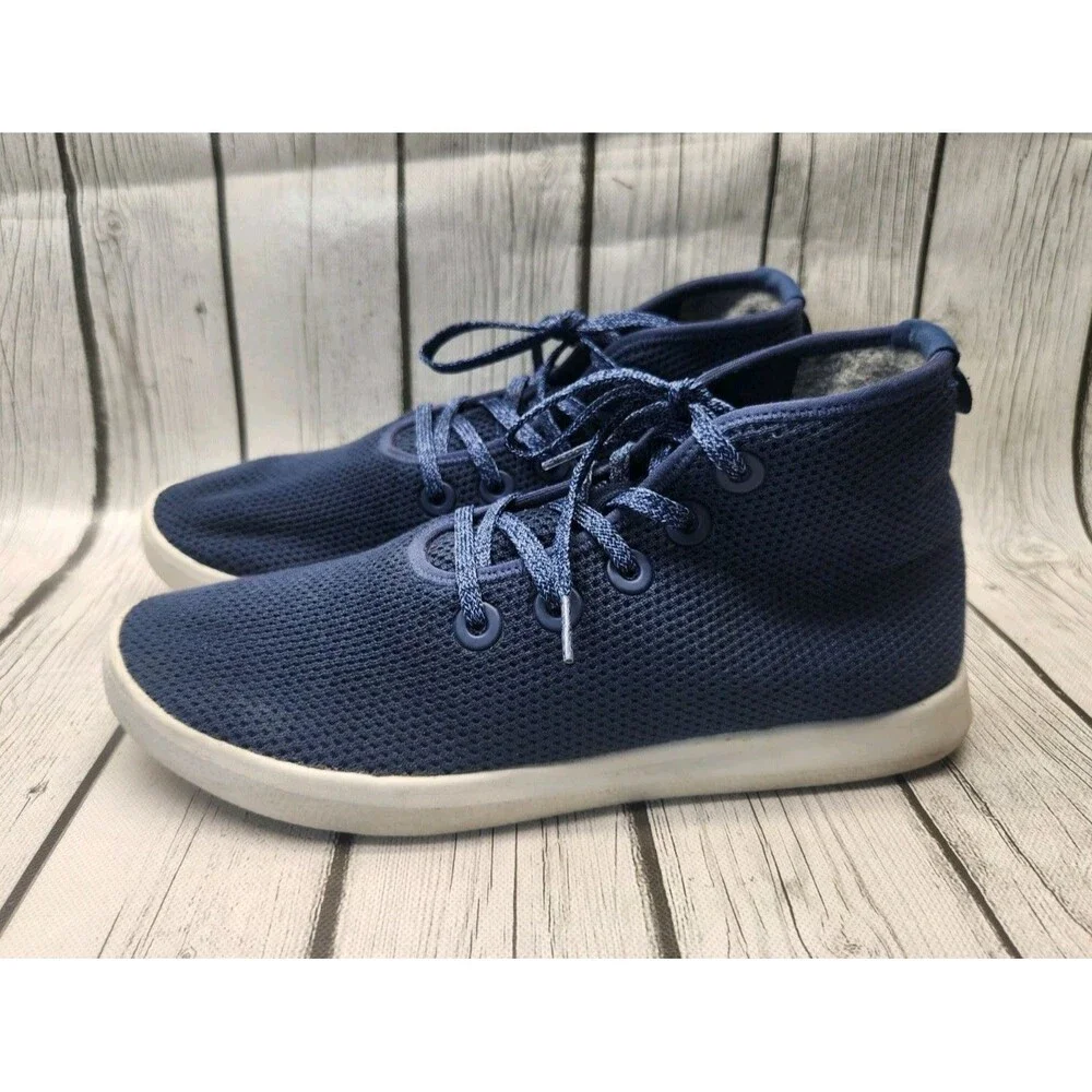 ALLBIRDS Tree Toppers Mens 10 High Top Knit Shoes Sneakers Navy Blue Lightweight